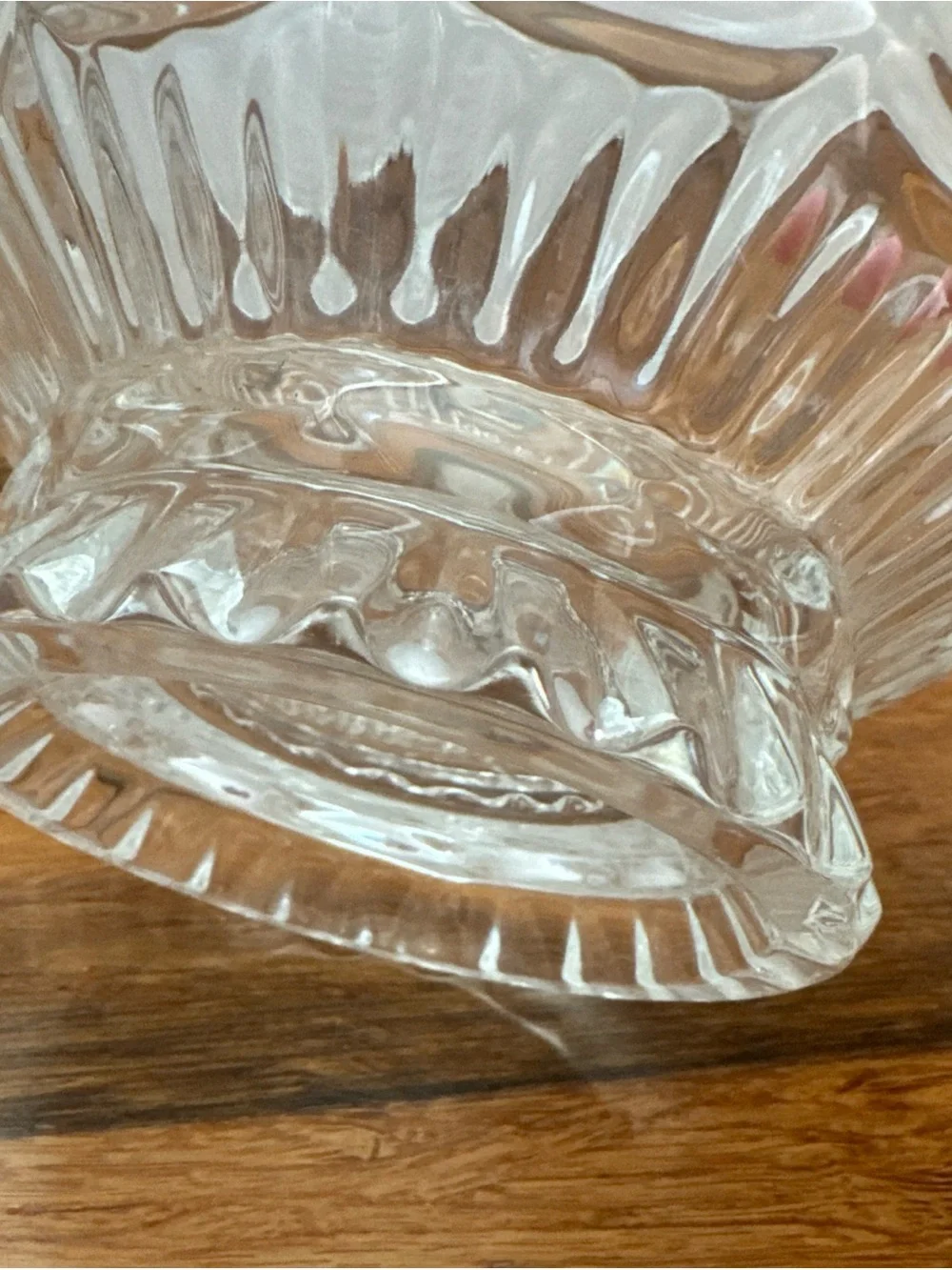 Heavy Vintage Lead Crystal Kristal Zajecar Yugoslavia Floral Frosted Footed Bowl
